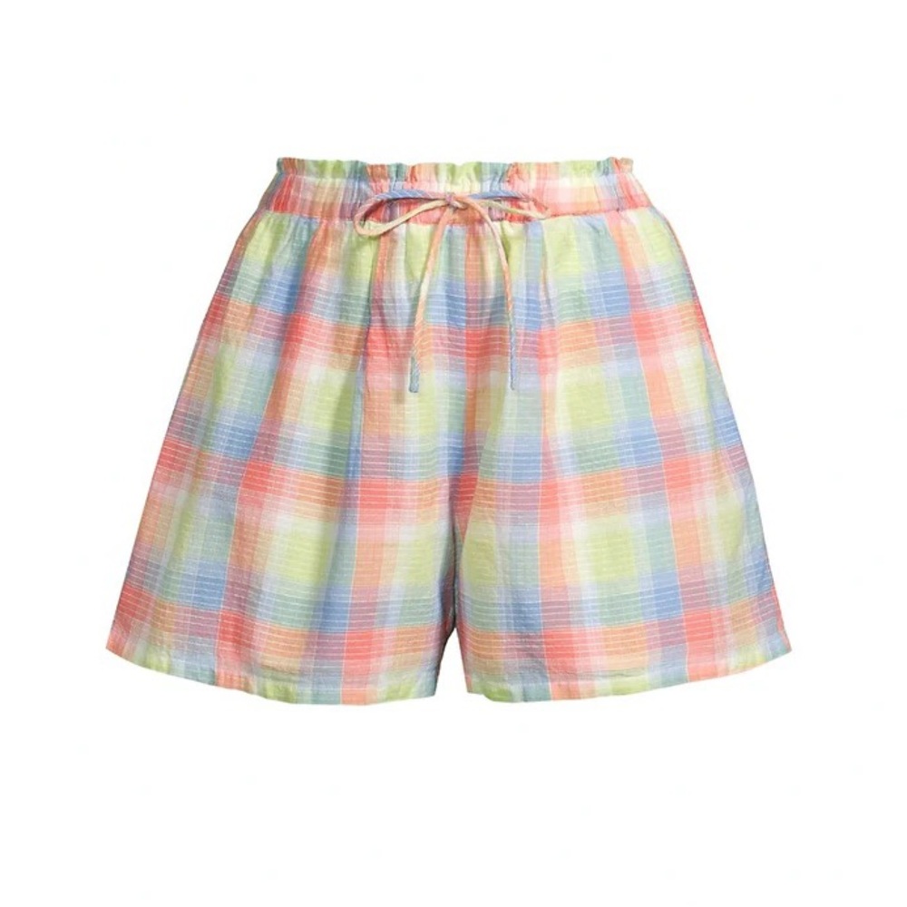 Johnny Was Delacey Plaid Paperbag Shorts | XL